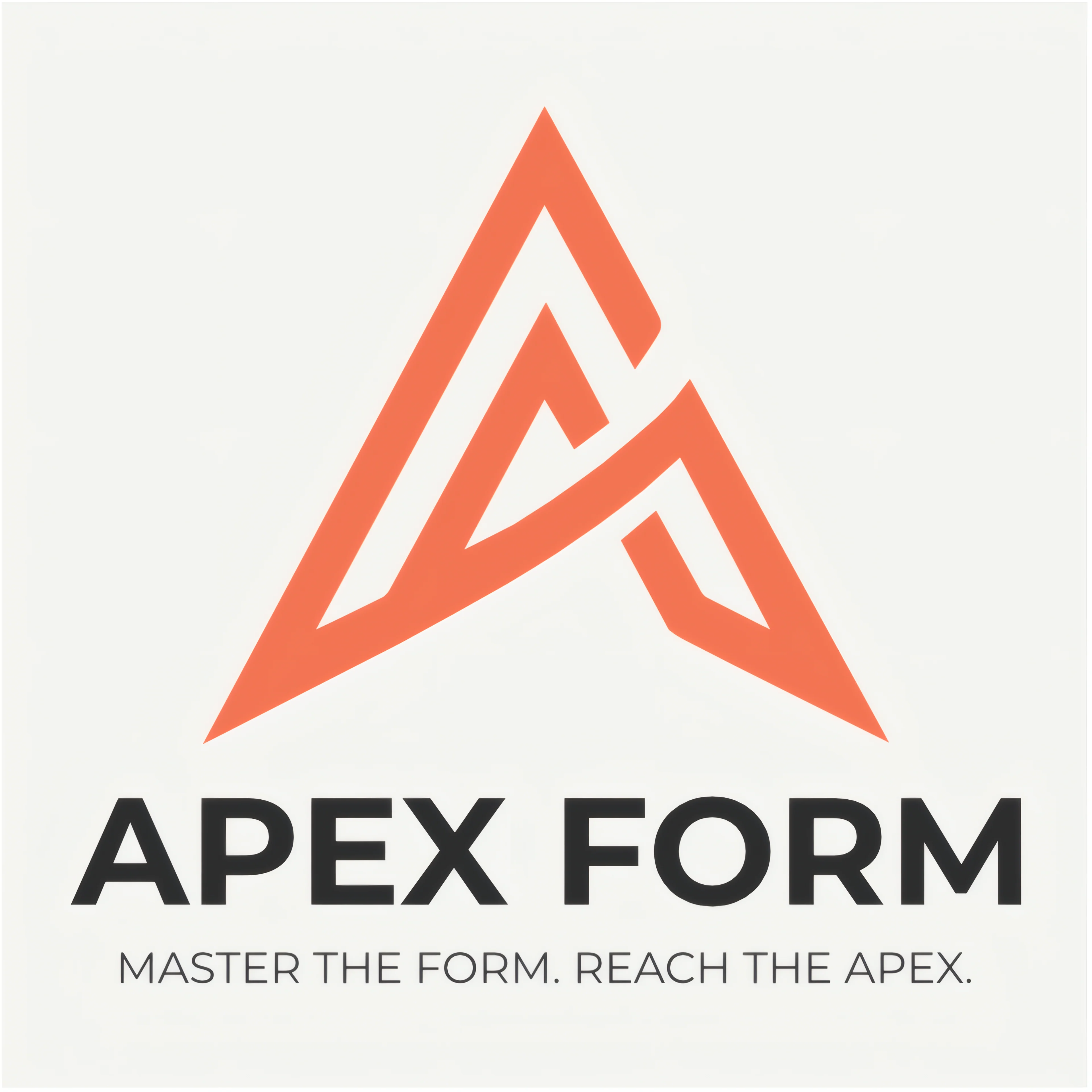Apex Form logo — orange mark with wordmark and tagline on white