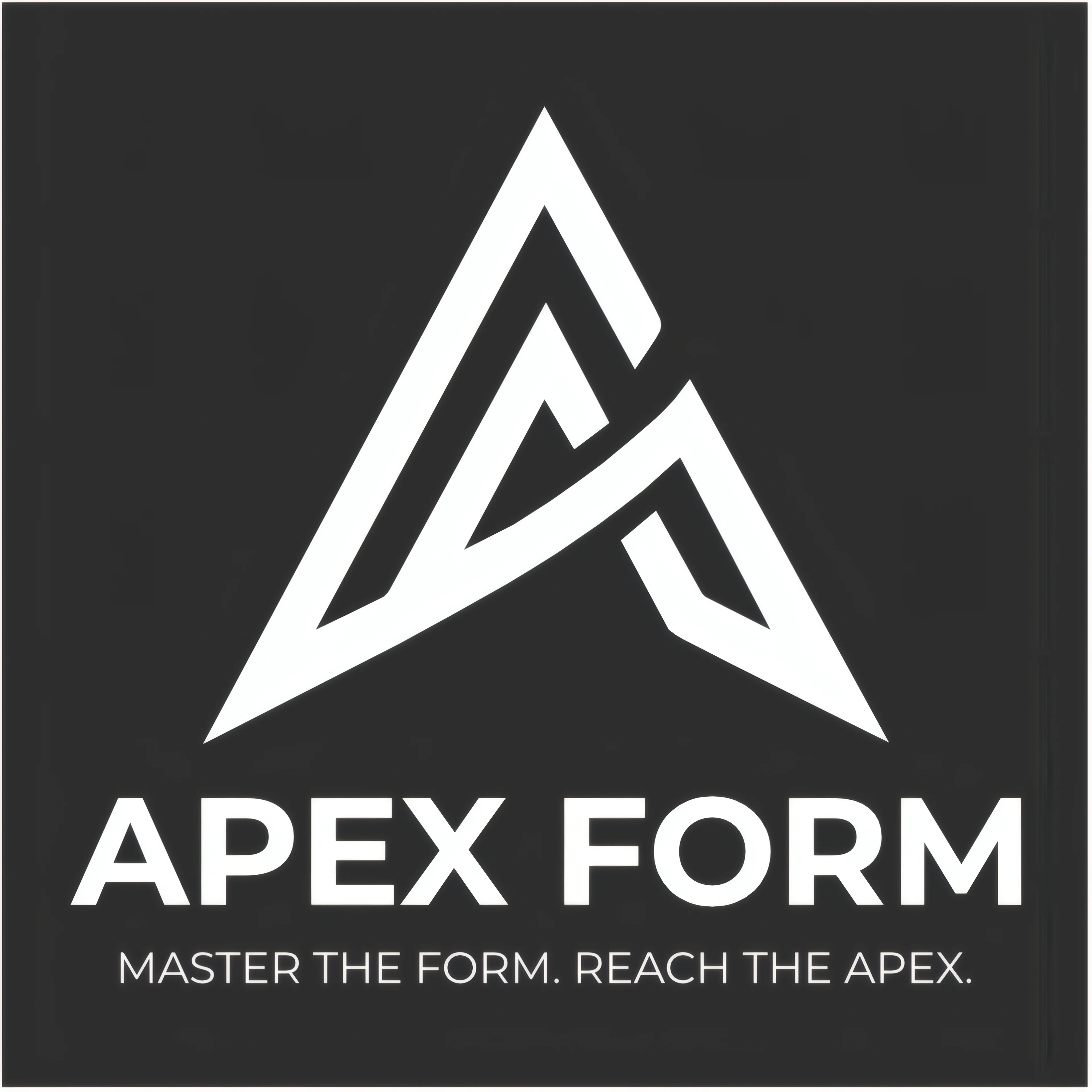 Apex Form logo reversed in white on charcoal