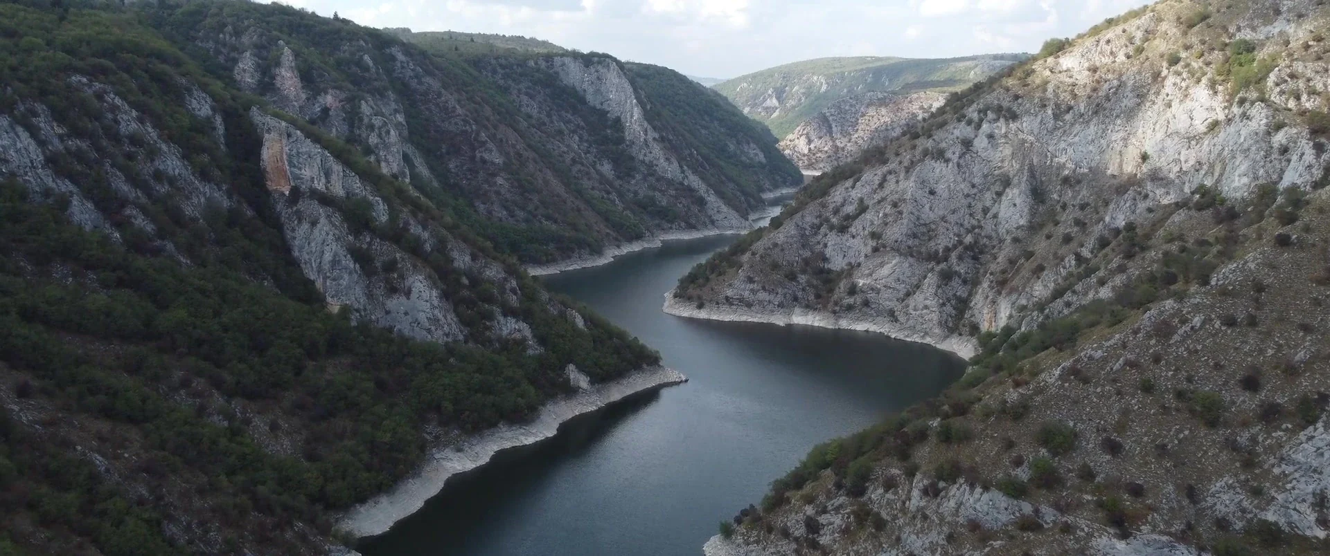 Canyon with a river, original footage